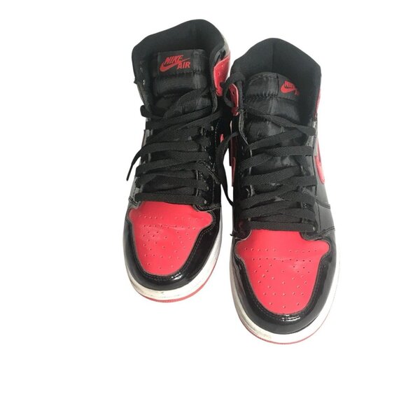 Nike Men's Air Jordan 1 Retro High OG Patent Bred 555088-063 Sneakers Red Sz 7 - Picture 2 of 16